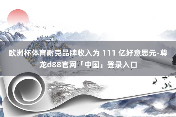 欧洲杯体育耐克品牌收入为 111 亿好意思元-尊龙d88官网「中国」登录入口