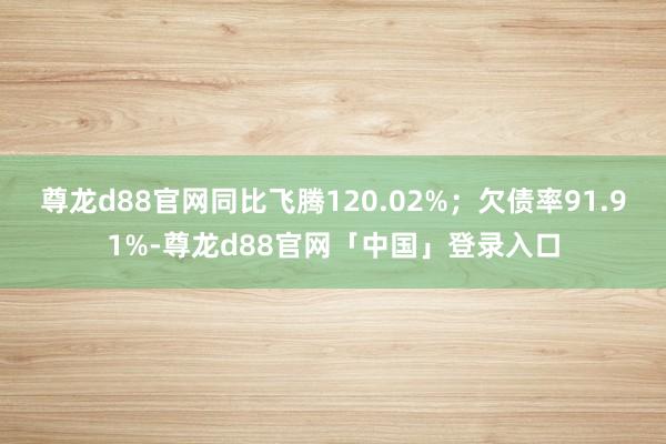 尊龙d88官网同比飞腾120.02%；欠债率91.91%-尊龙d88官网「中国」登录入口