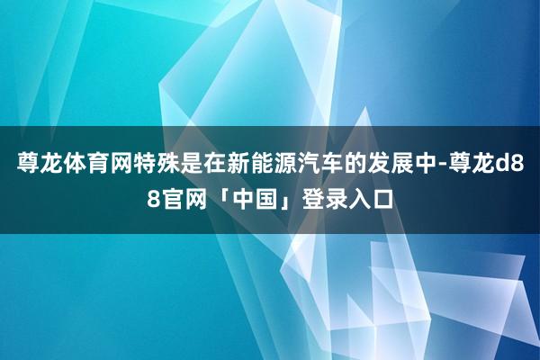 尊龙体育网特殊是在新能源汽车的发展中-尊龙d88官网「中国」登录入口