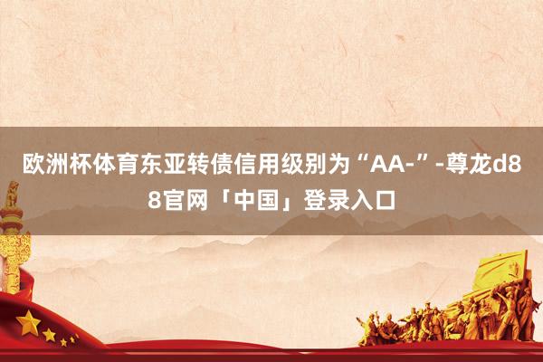 欧洲杯体育东亚转债信用级别为“AA-”-尊龙d88官网「中国」登录入口