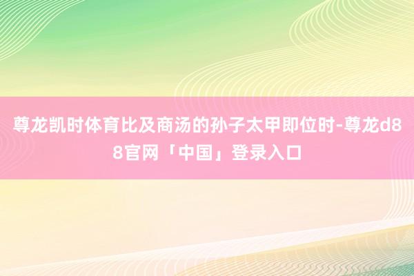 尊龙凯时体育比及商汤的孙子太甲即位时-尊龙d88官网「中国」登录入口