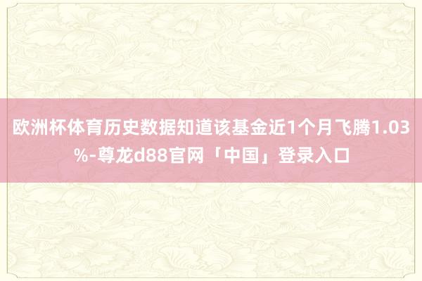 欧洲杯体育历史数据知道该基金近1个月飞腾1.03%-尊龙d88官网「中国」登录入口