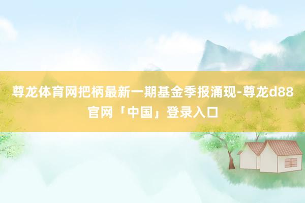 尊龙体育网把柄最新一期基金季报涌现-尊龙d88官网「中国」登录入口
