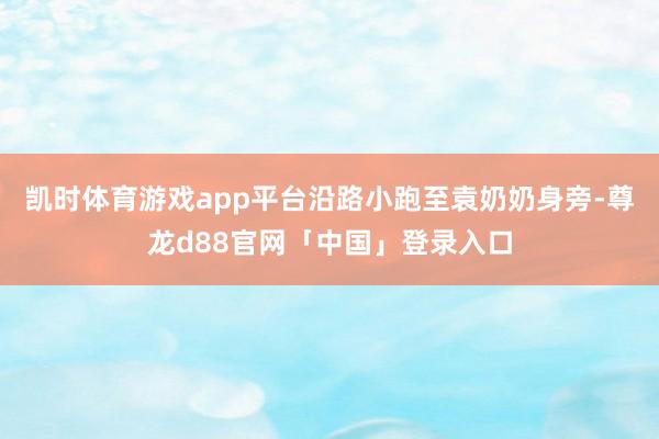 凯时体育游戏app平台沿路小跑至袁奶奶身旁-尊龙d88官网「中国」登录入口