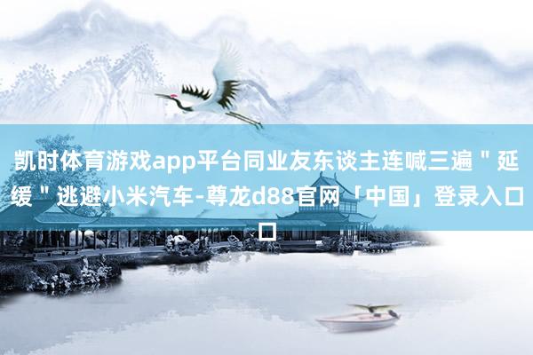 凯时体育游戏app平台同业友东谈主连喊三遍＂延缓＂逃避小米汽车-尊龙d88官网「中国」登录入口