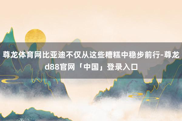 尊龙体育网比亚迪不仅从这些糟糕中稳步前行-尊龙d88官网「中国」登录入口