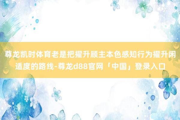 尊龙凯时体育老是把擢升顾主本色感知行为擢升闲适度的路线-尊龙d88官网「中国」登录入口