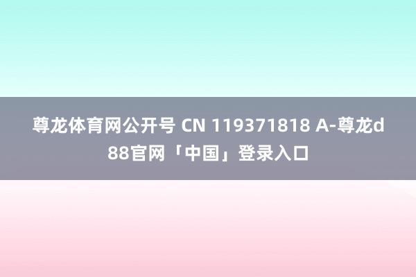 尊龙体育网公开号 CN 119371818 A-尊龙d88官网「中国」登录入口