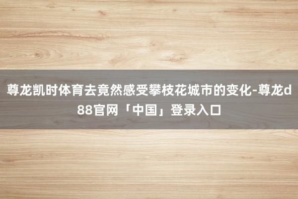尊龙凯时体育去竟然感受攀枝花城市的变化-尊龙d88官网「中国」登录入口