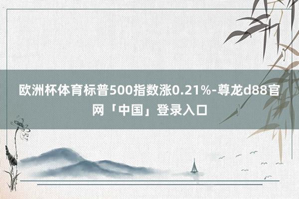 欧洲杯体育标普500指数涨0.21%-尊龙d88官网「中国」登录入口