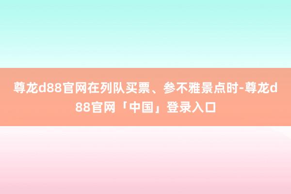 尊龙d88官网在列队买票、参不雅景点时-尊龙d88官网「中国」登录入口