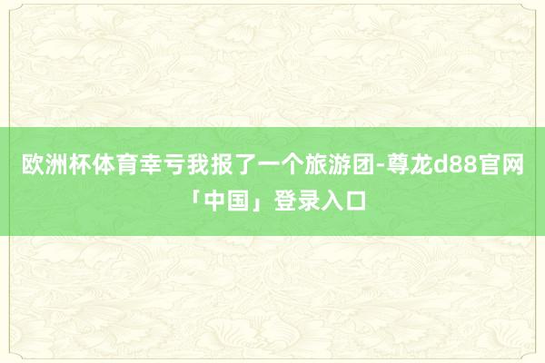 欧洲杯体育幸亏我报了一个旅游团-尊龙d88官网「中国」登录入口