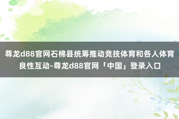 尊龙d88官网石棉县统筹推动竞技体育和各人体育良性互动-尊龙d88官网「中国」登录入口