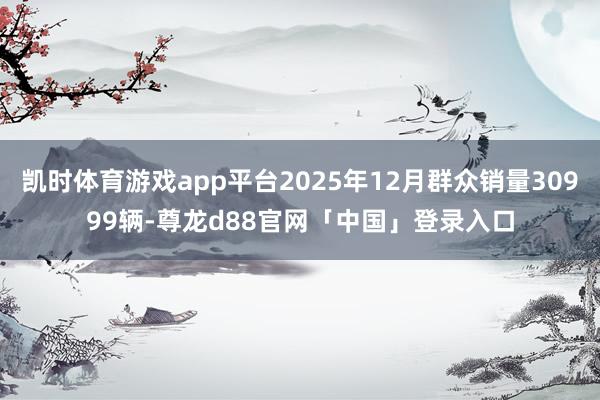 凯时体育游戏app平台2025年12月群众销量30999辆-尊龙d88官网「中国」登录入口