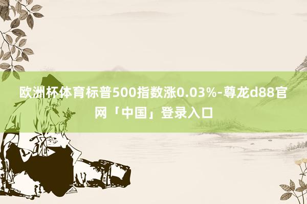 欧洲杯体育标普500指数涨0.03%-尊龙d88官网「中国」登录入口