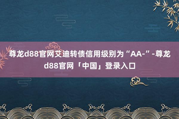 尊龙d88官网艾迪转债信用级别为“AA-”-尊龙d88官网「中国」登录入口
