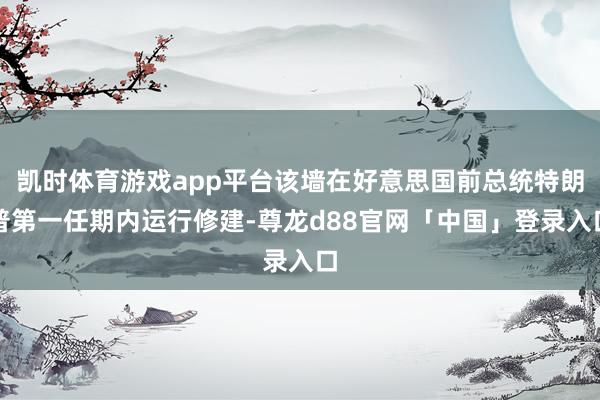 凯时体育游戏app平台该墙在好意思国前总统特朗普第一任期内运行修建-尊龙d88官网「中国」登录入口