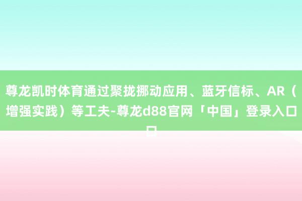 尊龙凯时体育通过聚拢挪动应用、蓝牙信标、AR（增强实践）等工夫-尊龙d88官网「中国」登录入口