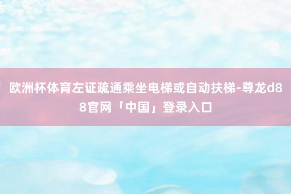 欧洲杯体育左证疏通乘坐电梯或自动扶梯-尊龙d88官网「中国」登录入口