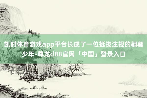 凯时体育游戏app平台长成了一位挺拔注视的翩翩少年-尊龙d88官网「中国」登录入口