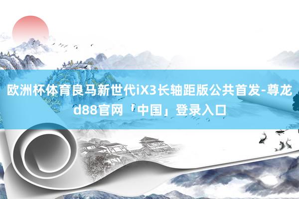 欧洲杯体育良马新世代iX3长轴距版公共首发-尊龙d88官网「中国」登录入口
