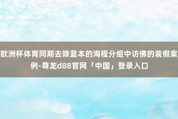 欧洲杯体育同期去除蓝本的海程分组中访佛的装假案例-尊龙d88官网「中国」登录入口