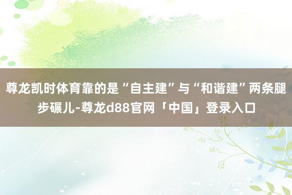 尊龙凯时体育靠的是“自主建”与“和谐建”两条腿步碾儿-尊龙d88官网「中国」登录入口