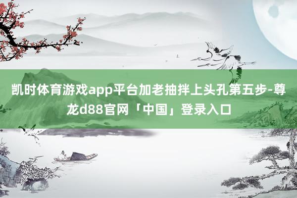 凯时体育游戏app平台加老抽拌上头孔第五步-尊龙d88官网「中国」登录入口